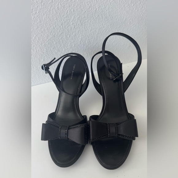 Tony Bianco Black Sandals with Slingback and Bow - Picture 1 of 4